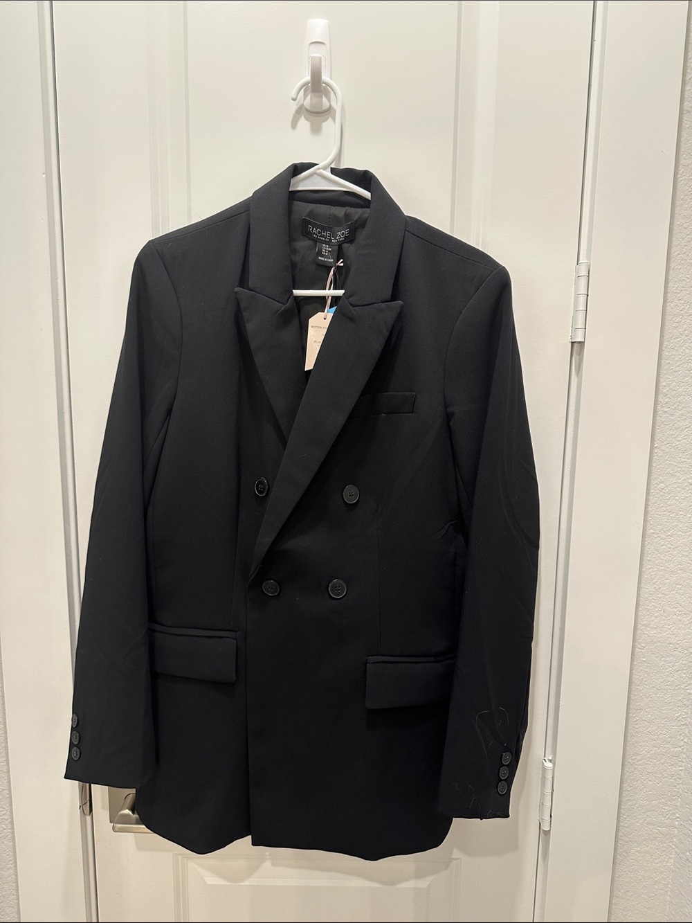 Rachel Zoe Black Double-Breasted Blazer Jacket